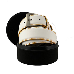 Cintura Marcapunto Bianca<br/>Bordo&Cucitura Giallo